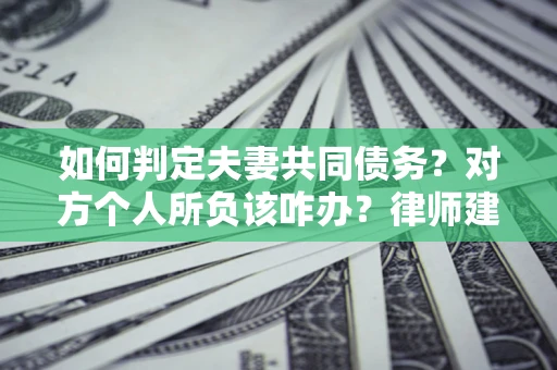 武汉如何判定夫妻共同债务？对方个人所负该咋办？律师建议